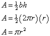 formula for area of circle